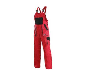 Delovne hlače z oprsnikom CXS LUXY SABINA, ženske, rdeče-črne