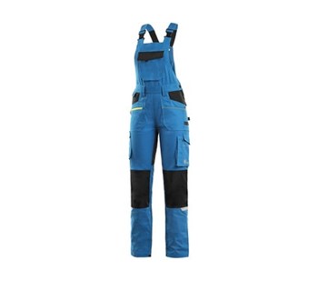 Delovne hlače z oprsnikom CXS STRETCH, ženske, modro-črne