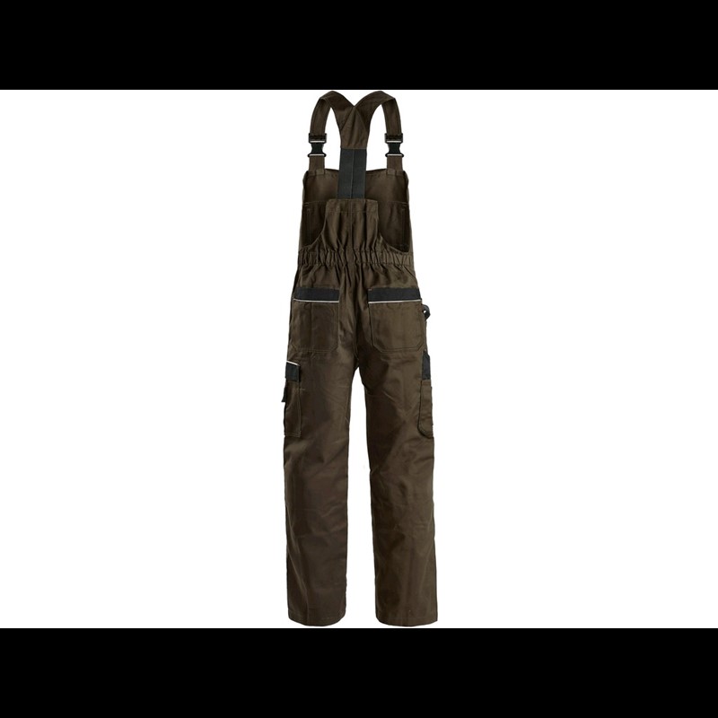 Delovne hlače z oprsnikom ORION KRYŠTOF, moške, rjavo-črne