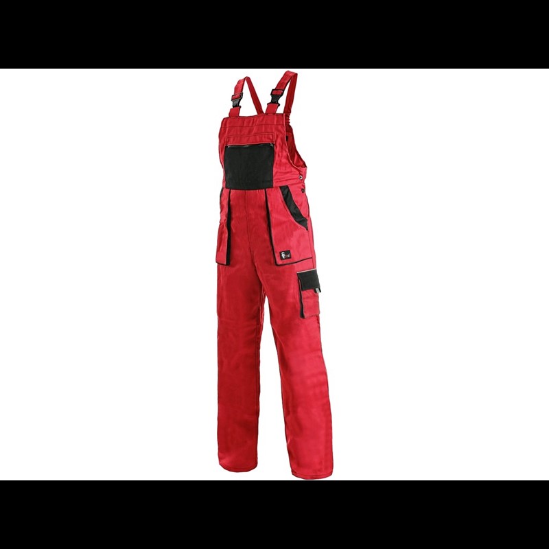 Delovne hlače z oprsnikom CXS LUXY SABINA, ženske, rdeče-črne