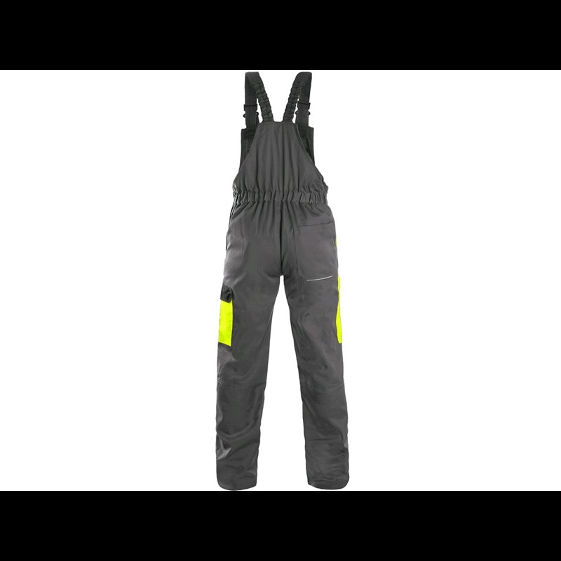 Delovne hlače z oprsnikom PHOENIX CRONOS, moške, sivo-rumene