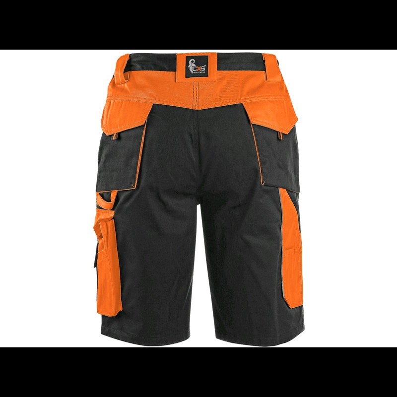Delovne kratke hlače CXS SIRIUS BRIGHTON, moške, črno-oranžne