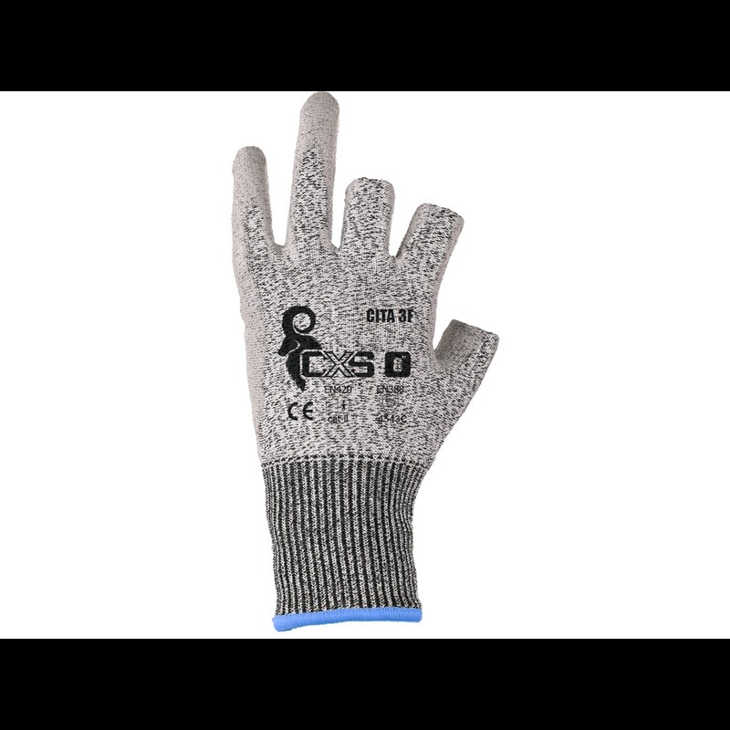Rokavice CXS CITA 3F, na 3 prste, odporne proti prerezu, sive