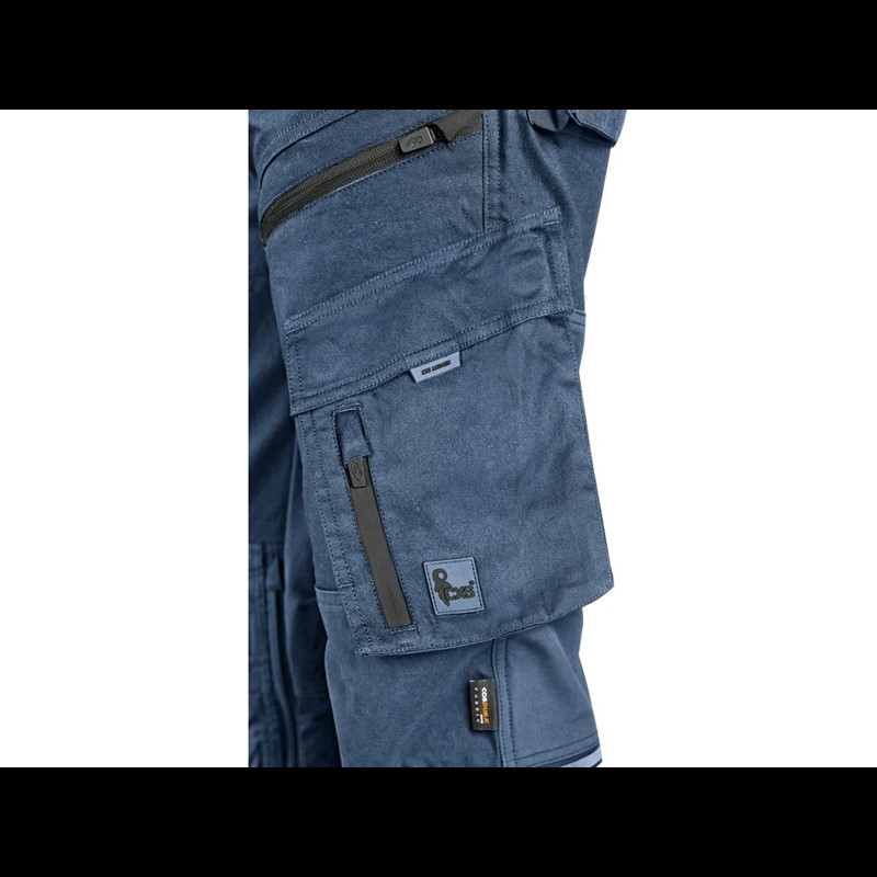 Delovne hlače CXS LEONIS, modre z  črnimi črtami