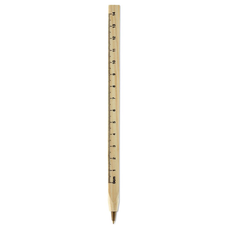 WOODAVE - Leseni kemični svinčnik z ravnilom