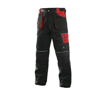 Delovne hlače ORION TEODOR, črno-rdeče