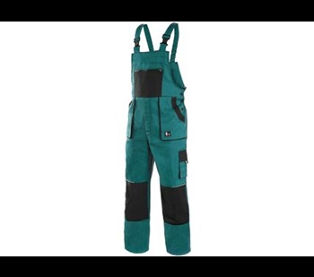 Delovne hlače z oprsnikom CXS LUXY ROBIN, podaljšane, moške, zeleno-črne