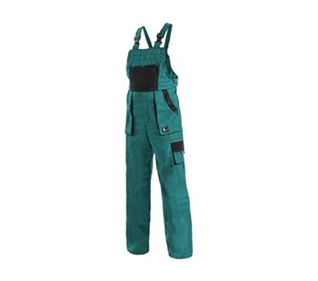 Delovne hlače z oprsnikom CXS LUXY SABINA, ženske, zeleno-črne