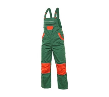 Otroške hlače z oprsnikom PINOCCHIO, zeleno-oranžne barve