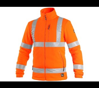 Odsevna jakna PRESTON, dobro vidna, flis, moška, oranžna