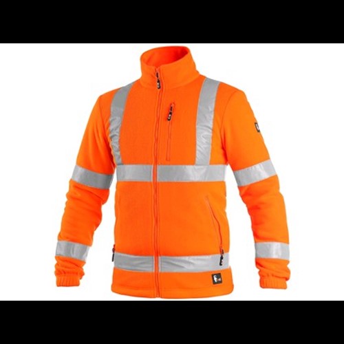 Odsevna jakna PRESTON, dobro vidna, flis, moška, oranžna