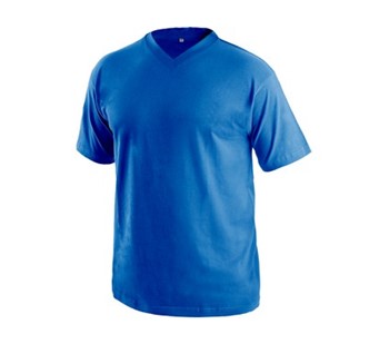 Majica DALTON, V-izrez, kratki rokavi, modra