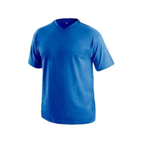 Majica DALTON, V-izrez, kratki rokavi, modra