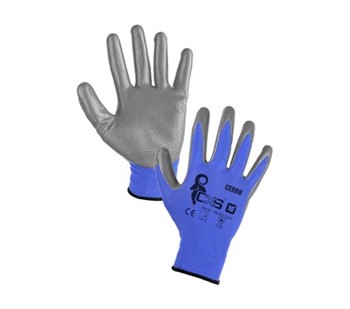 Rokavice CERRO, z nitrilno oblogo, modro-sive barve