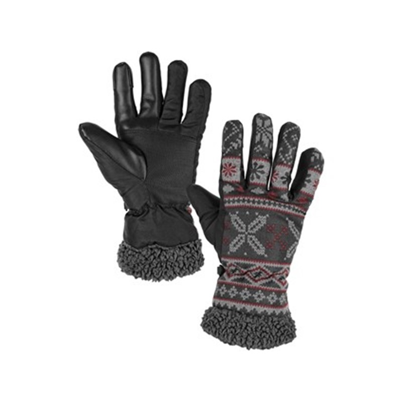 Zimske rokavice CXS FULLA, sive z rdečim potiskom, velikost 8