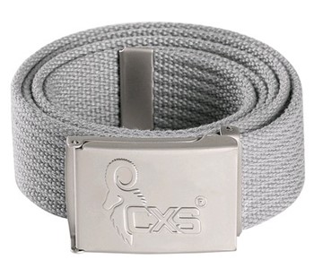 Pas CXS KARUK, siv, 3,5 cm, tekstil, zaponka z logotipom CXS