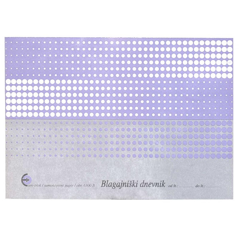 Obrazec Blagajniški dnevnik A5, 6300 B