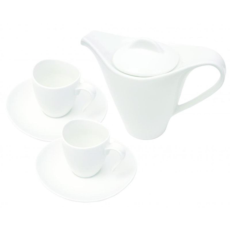 3 delni porcelanski set skodelic s čajni