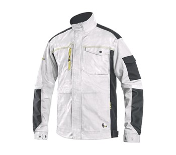 Delovna jakna CXS STRETCH, moška, belo-siva