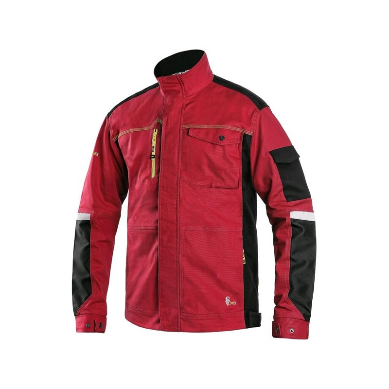 Delovna jakna CXS STRETCH, moška, rdečo-črna