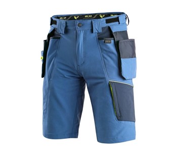 Working shorts CXS NAOS men’s, blue-blue, HV yellow accessories