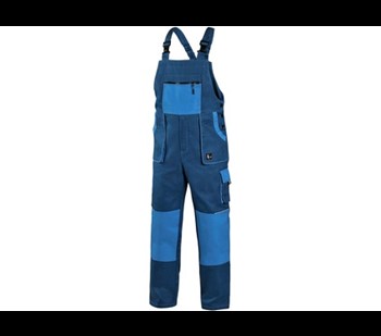 Delovne hlače z oprsnikom CXS LUXY ROBIN, moške, modro-modre