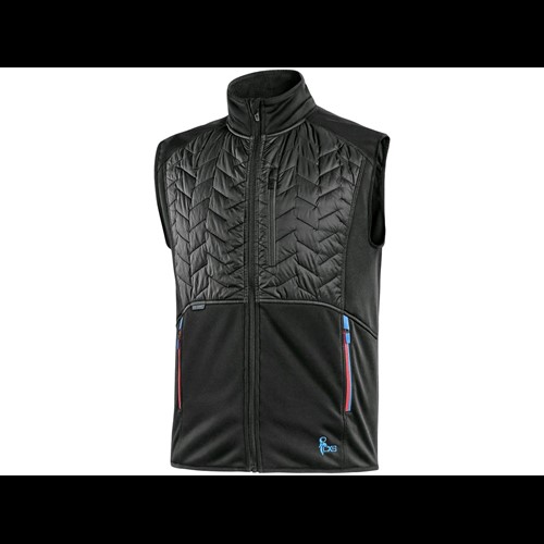 Vest CXS LEONIS, black with HV blue/red accessories, size 3XL