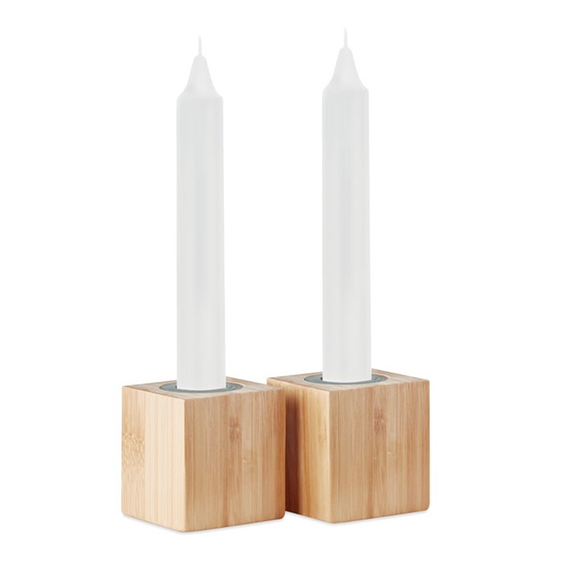 PYRAMIDE - 2 candles and bamboo holders