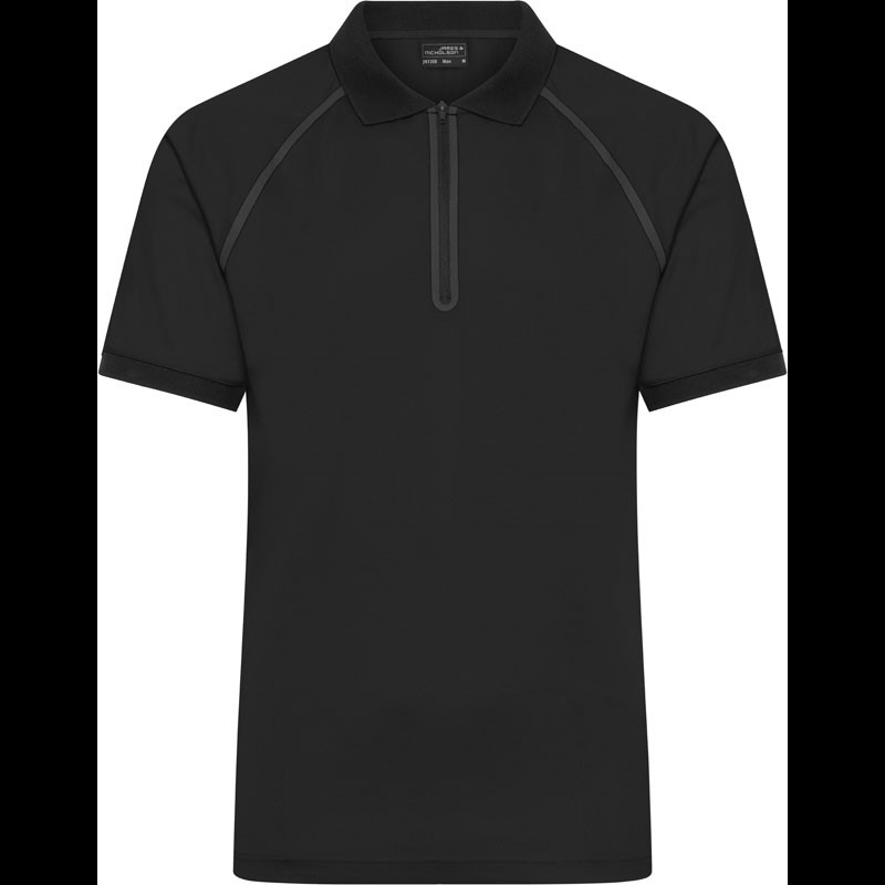 Men's piqué polo with zip