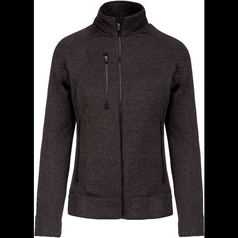 Ladies' Melange Knitted Fleece Jacket