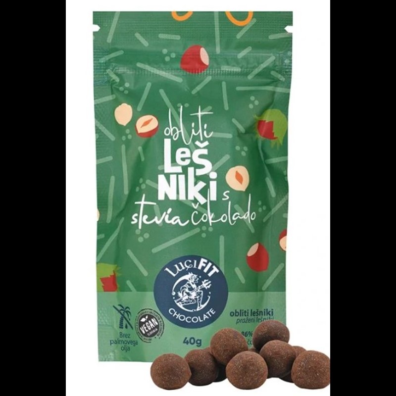 Obliti  lešniki s stevia čokolado