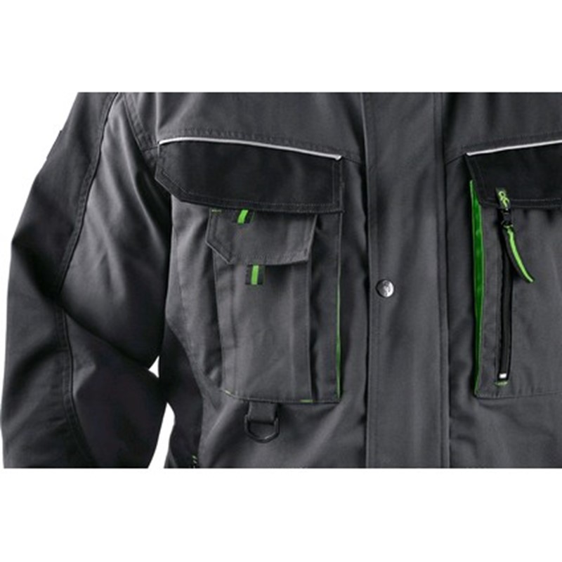 Delovna jakna CXS SIRIUS LUCIUS, podaljšan model, sivo-zelena