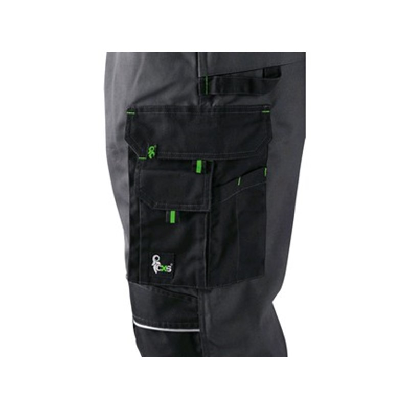 Delovne hlače z oprsnikom SIRIUS TRISTAN, moške, sivo-zelene