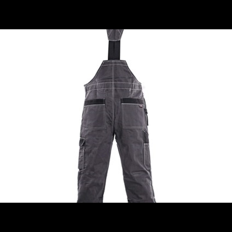 Delovne hlače z oprsnikom ORION KRYŠTOF, moške, sivo-črne
