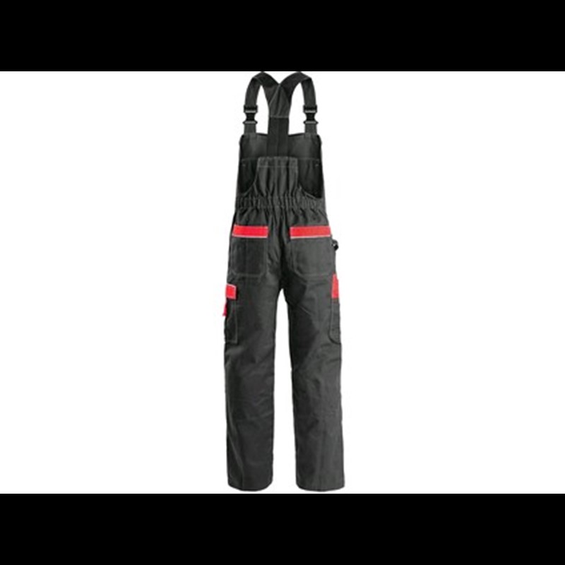 Delovne hlače z oprsnikom ORION KRYŠTOF, zimske, moške, črno-rdeče