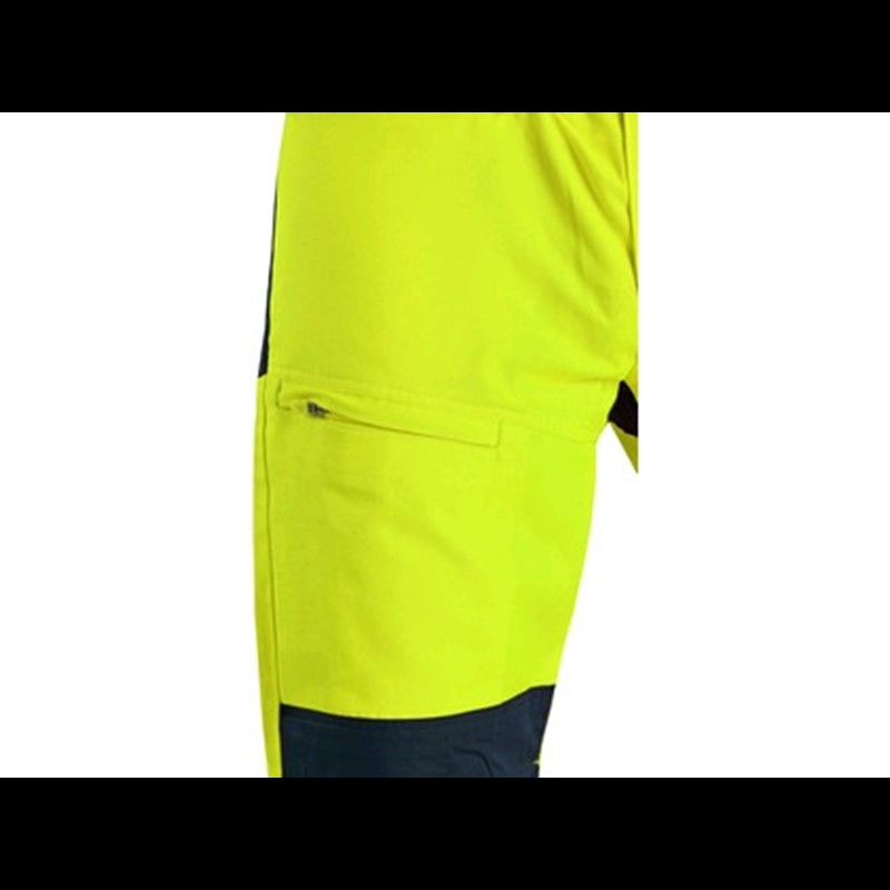 Delovne hlače z oprsnikom CXS HALIFAX, dobro vidne, moške, rumeno-modre