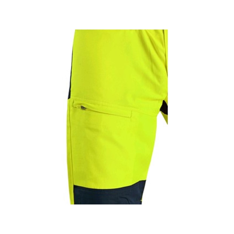 Delovne hlače z oprsnikom CXS HALIFAX, dobro vidne, moške, rumeno-modre