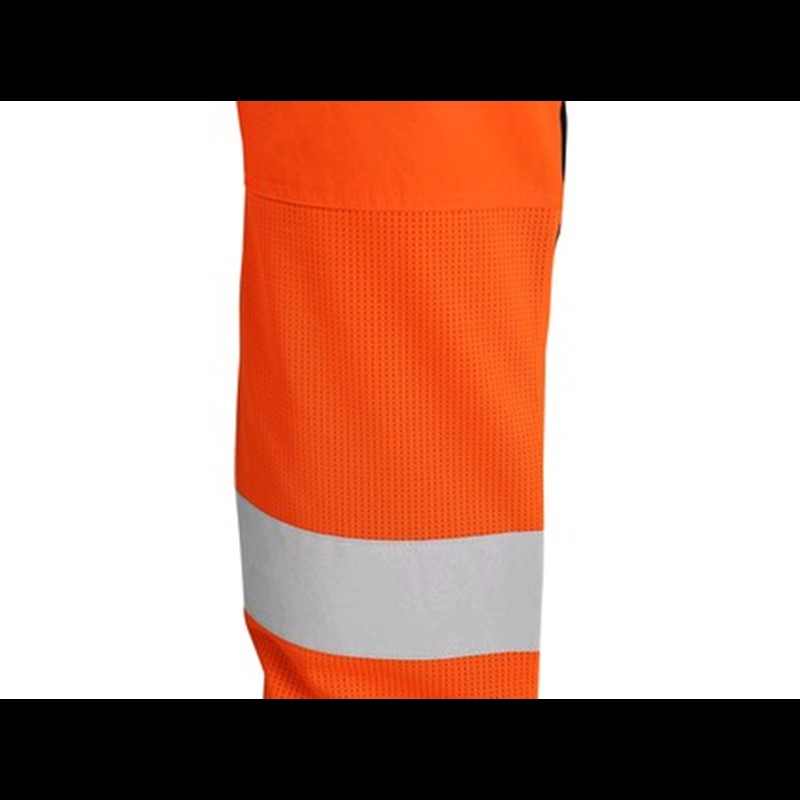 Delovne hlače z oprsnikom CXS HALIFAX, dobro vidne, moške, oranžno-modre