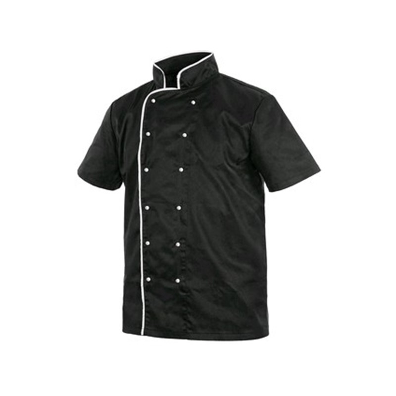 Kuharska jakna s kratkimi rokavi, moška, črno-bela