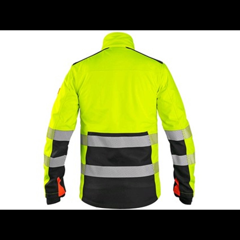 Odsevna jakna CXS BENSON, dobro vidna, softshell, rumeno-črna, vel. S