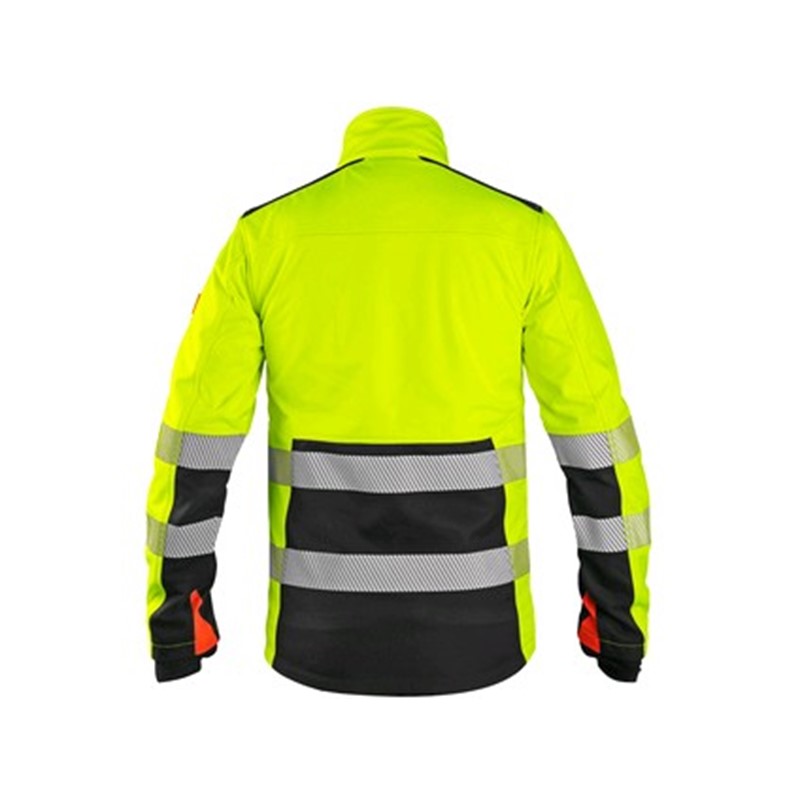 Odsevna jakna CXS BENSON, dobro vidna, softshell, rumeno-črna, vel. 2XL