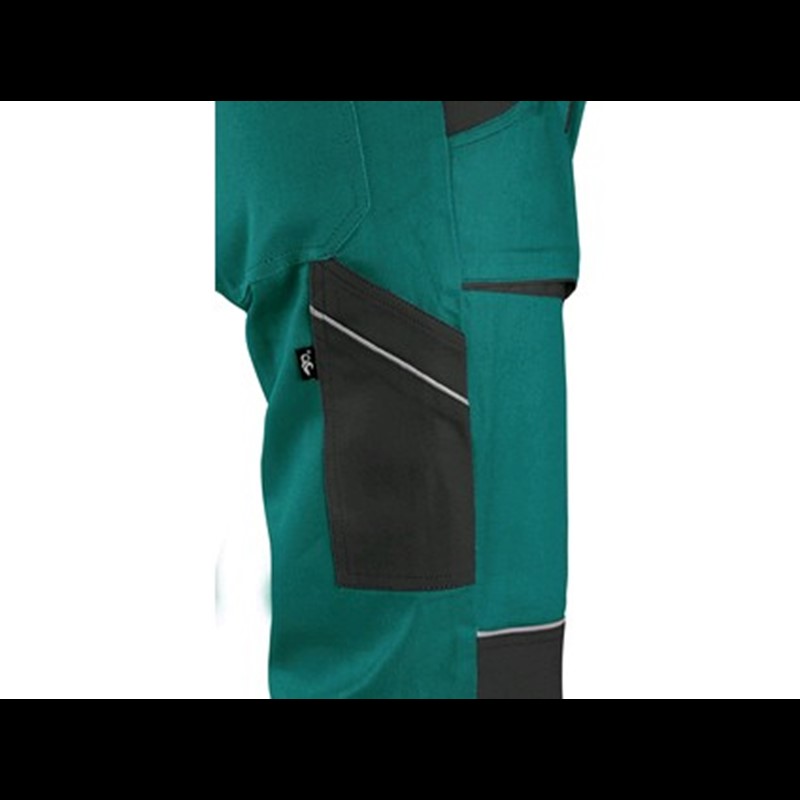 Delovne hlače z oprsnikom CXS LUXY ROBIN, moške, zeleno-črne