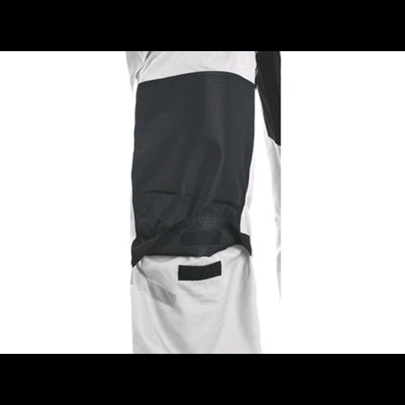 Delovne hlače z oprsnikom, CXS STRETCH, moške, raztegljive, belo-sive