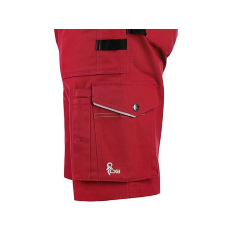 Delovne kratke hlače CXS STRETCH, moške, rdečo-črna