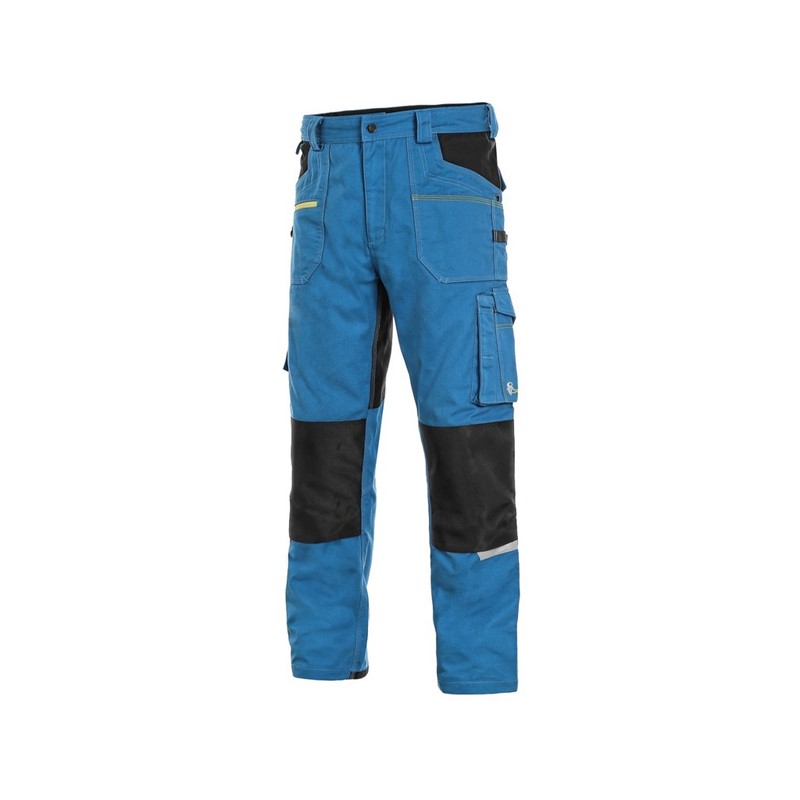 Delovne hlače CXS STRETCH, moške, svetlo modre-črne