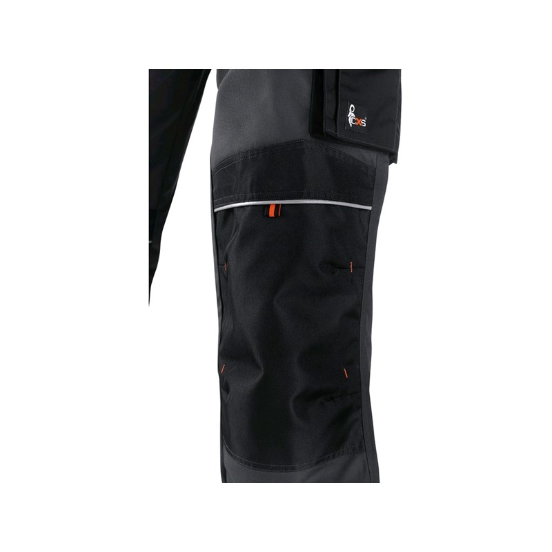 Delovne hlače z oprsnikom SIRIUS TRISTAN, moške, sivo-oranžne