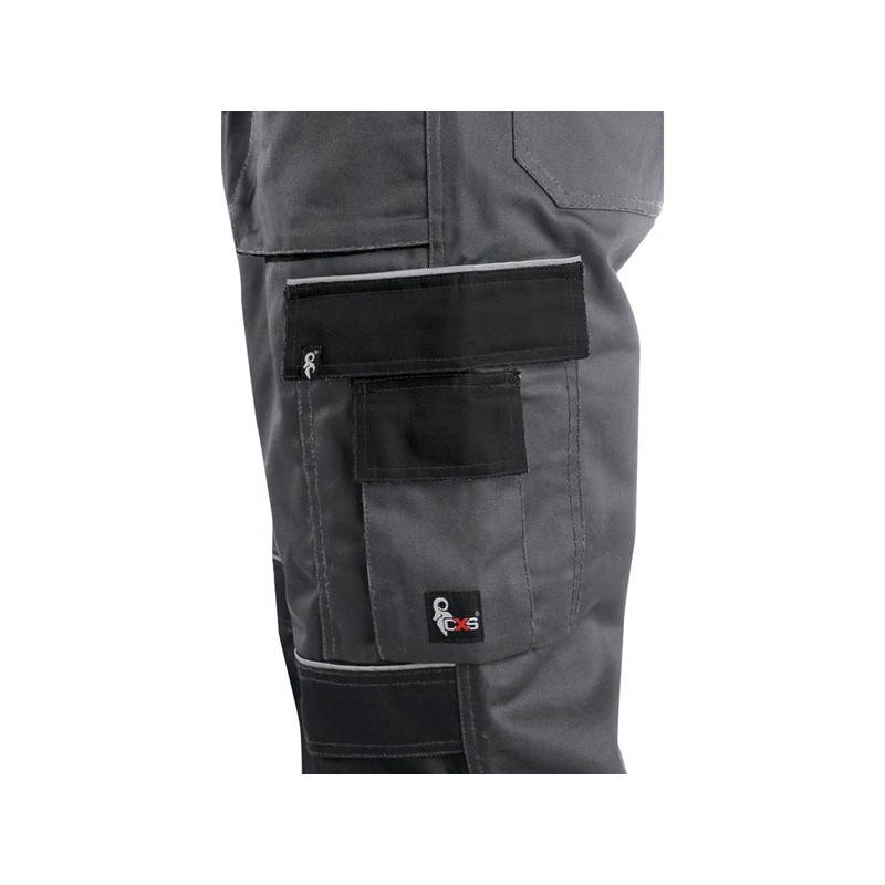 Delovne hlače z oprsnikom ORION KRYŠTOF, moške, sivo-črne