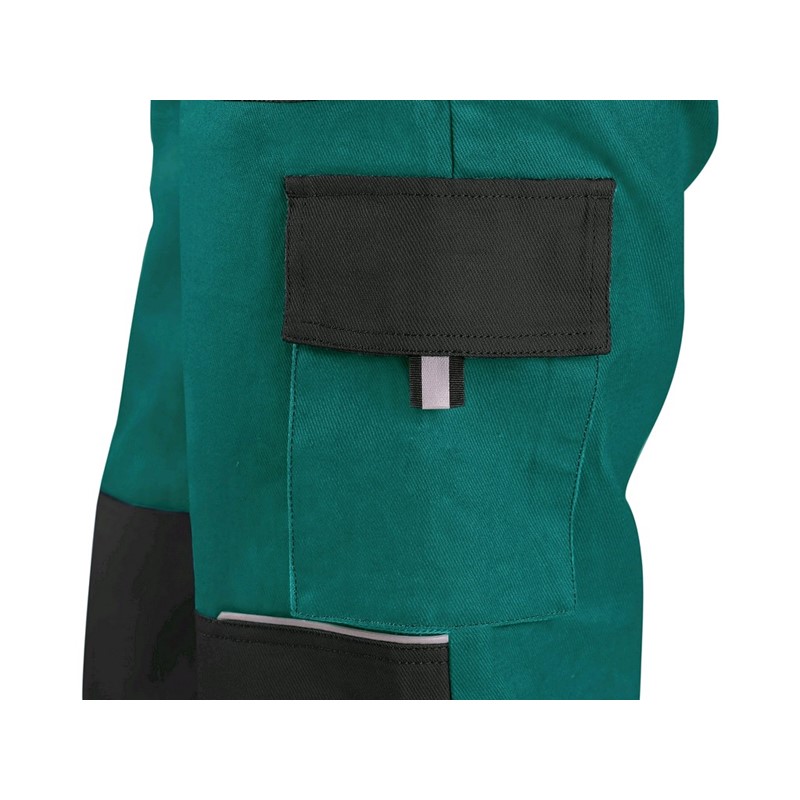 Delovne hlače z oprsnikom CXS LUXY ROBIN, moške, zeleno-črne