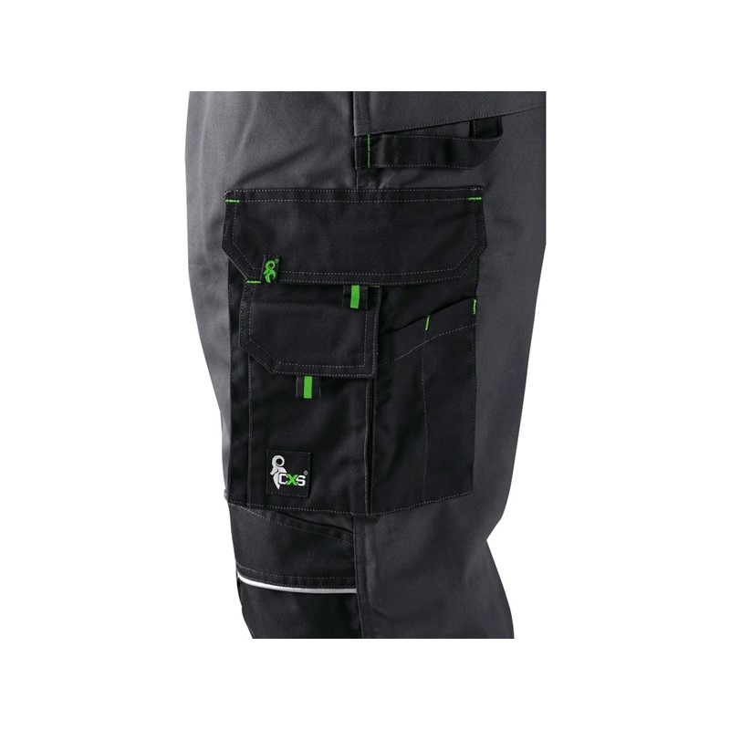 Delovne hlače z oprsnikom SIRIUS TRISTAN, podaljšane, moške, sivo-zelene