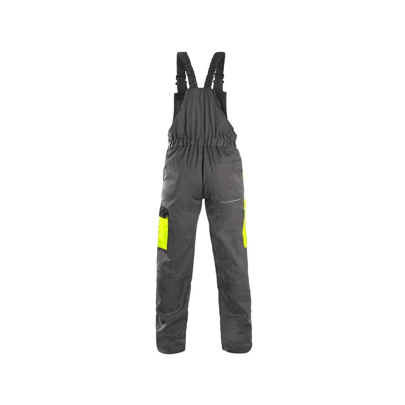 Delovne hlače z oprsnikom PHOENIX CRONOS, moške, sivo-rumene